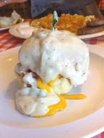 Country Fried Steak Biscuit Topped with Gravy